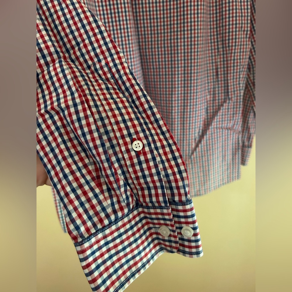 Tommy Hilfiger Slim Fit Button Up| Men Size L (16–16.5|32/33) | Red,White & Blue - Picture 8 of 8
